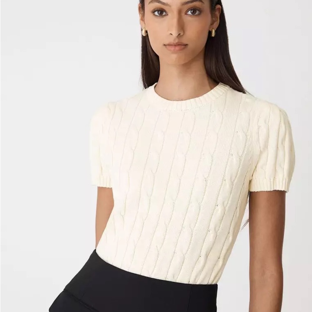 Forcast Ivory Cable Knit Women's Top